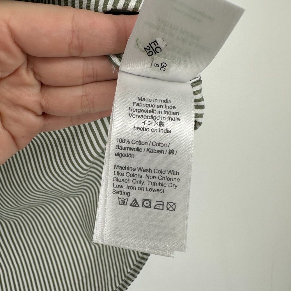 NWT J.Crew Relaxed Fit Short Sleeve Cotton Poplin Popover Blouse Grey Stripe XS - Picture 6 of 7
